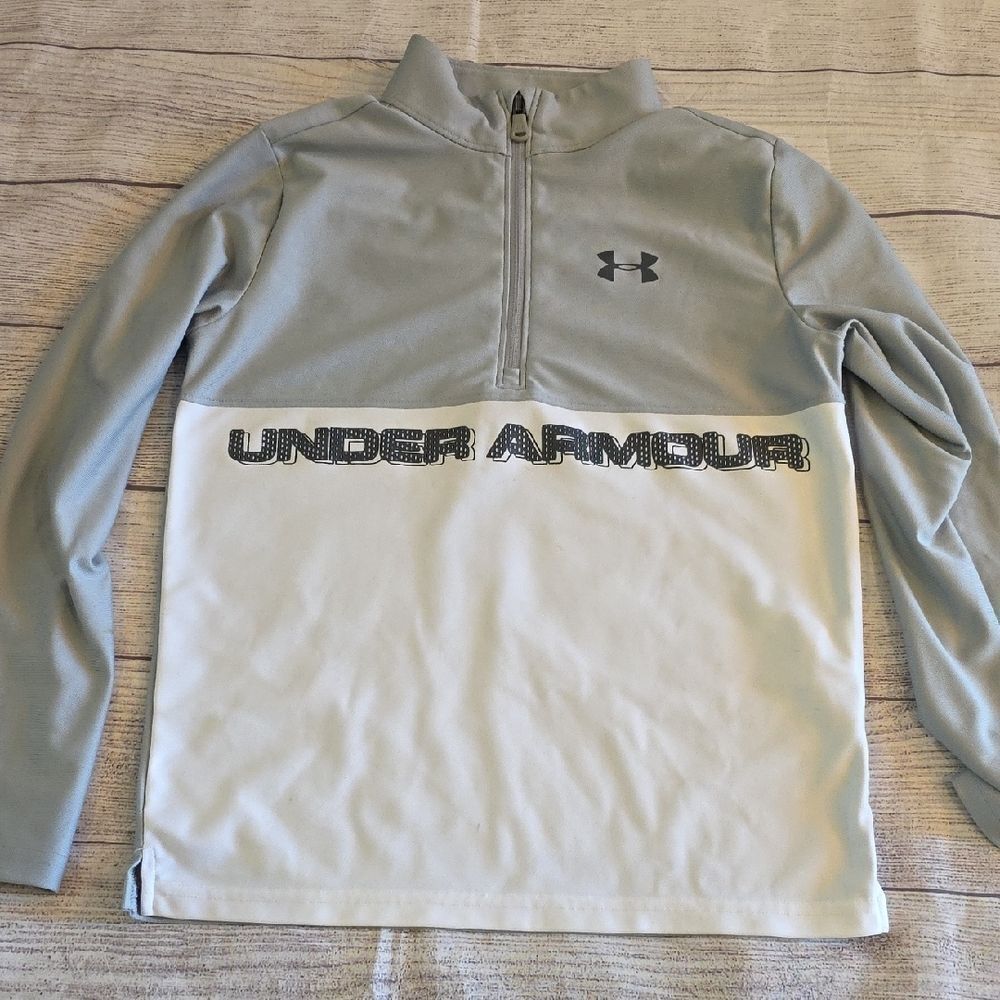 Under Armour Gray and White Kids Sweatshirt